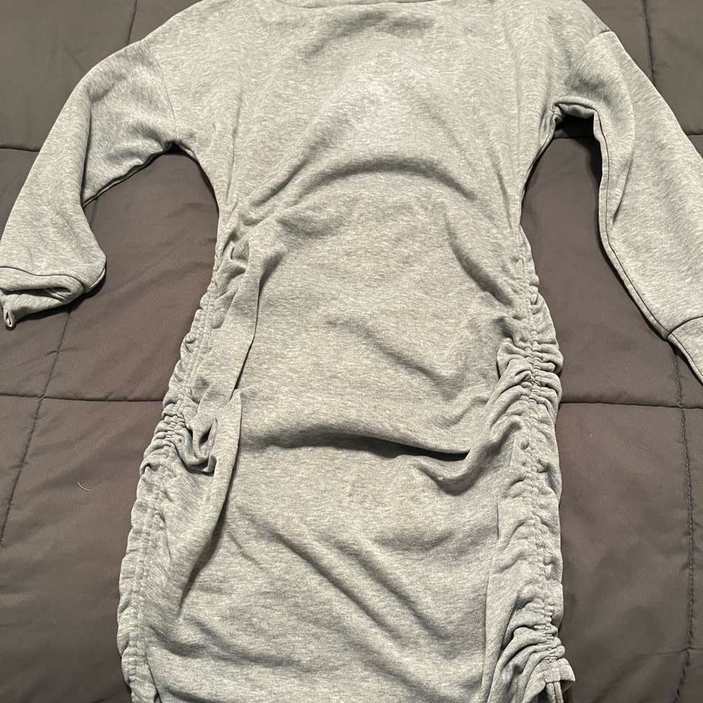 Gray long sleeve sweater dress